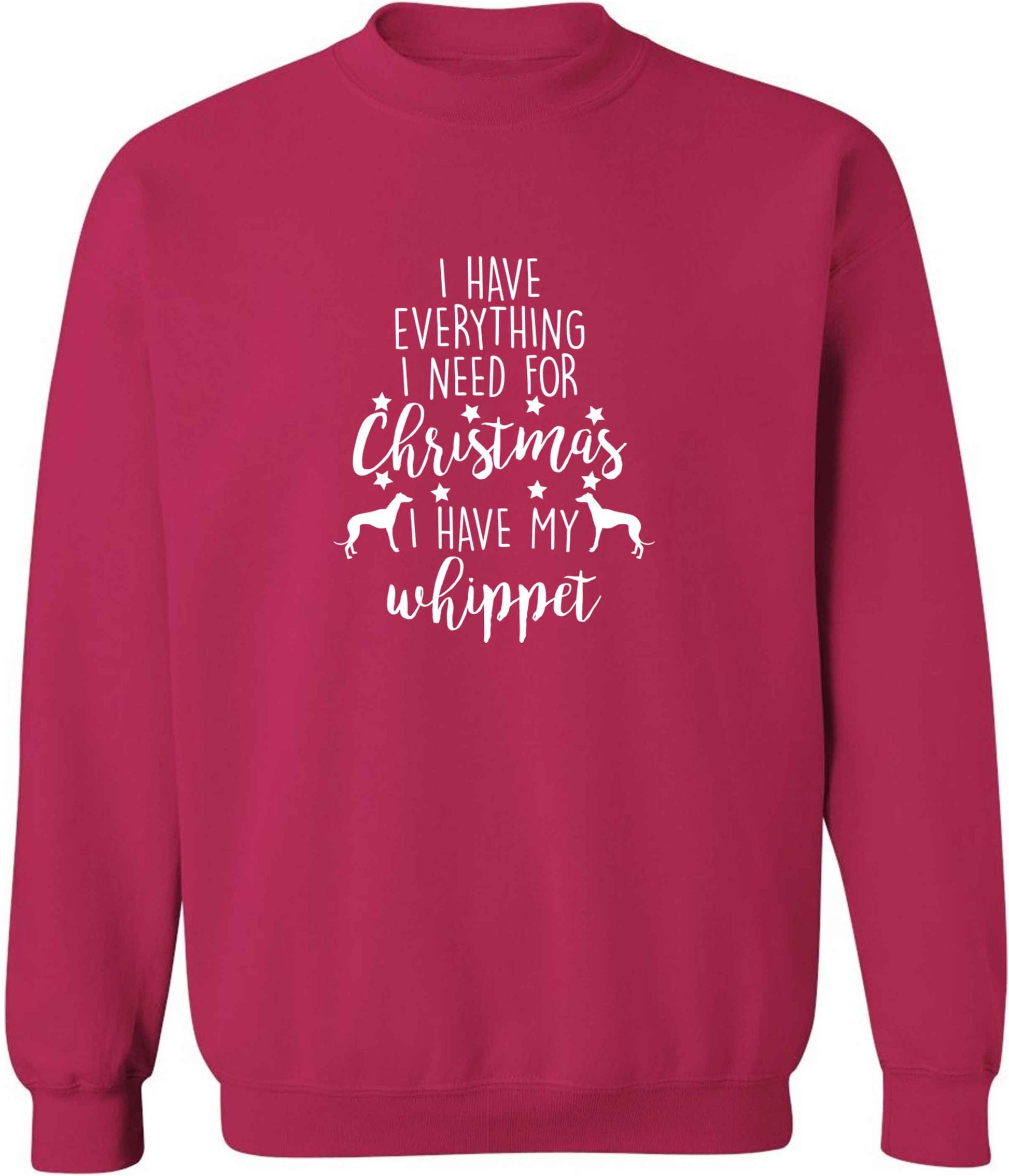 I have everything I need for Christmas I have my whippet adult's unisex pink sweater 2XL