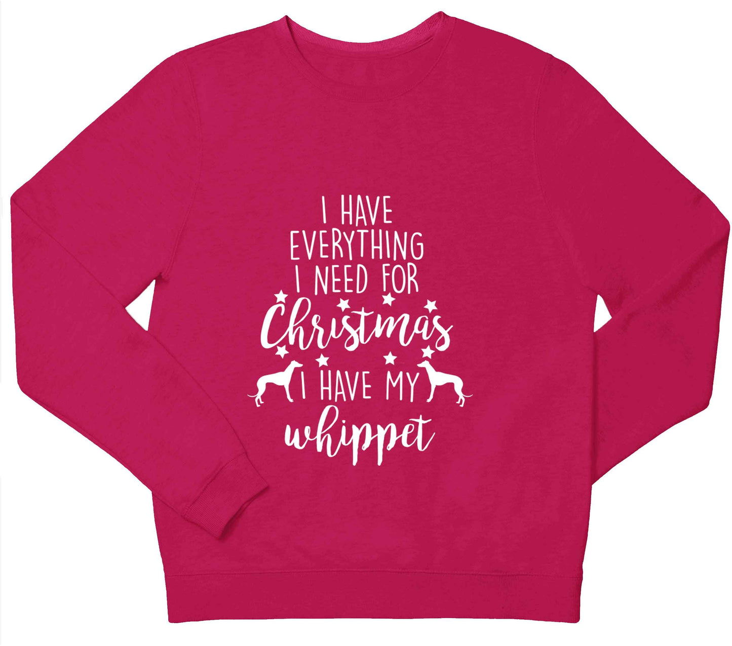 I have everything I need for Christmas I have my whippet children's pink sweater 12-13 Years