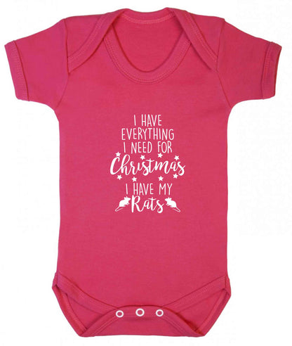 I have everything I need for Christmas I have my rats baby vest dark pink 18-24 months