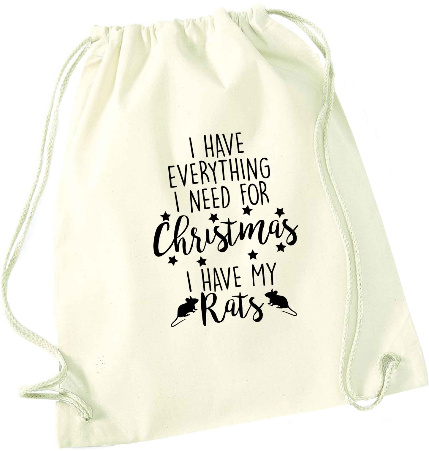 I have everything I need for Christmas I have my rats natural drawstring bag