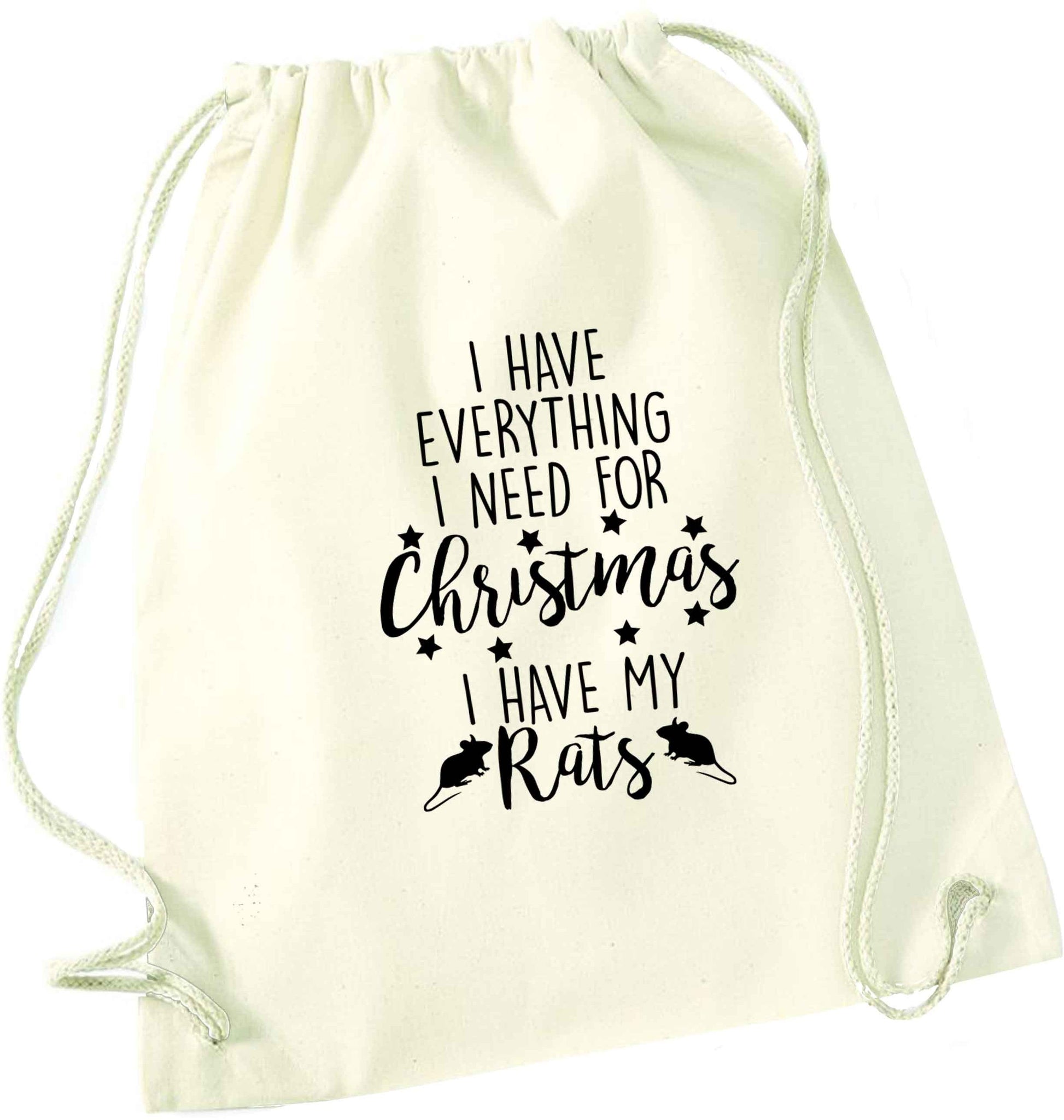 I have everything I need for Christmas I have my rats natural drawstring bag