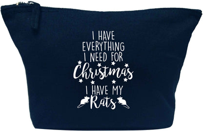 I have everything I need for Christmas I have my rats navy makeup bag