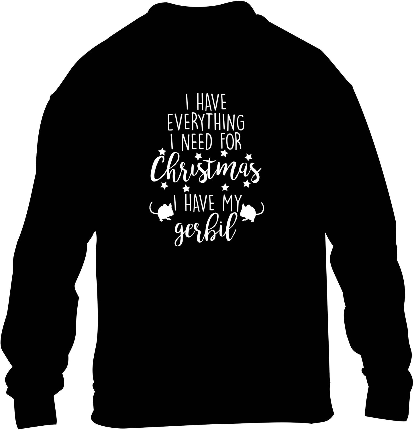 I have everything I need for Christmas I have my gerbil children's black sweater 12-13 Years