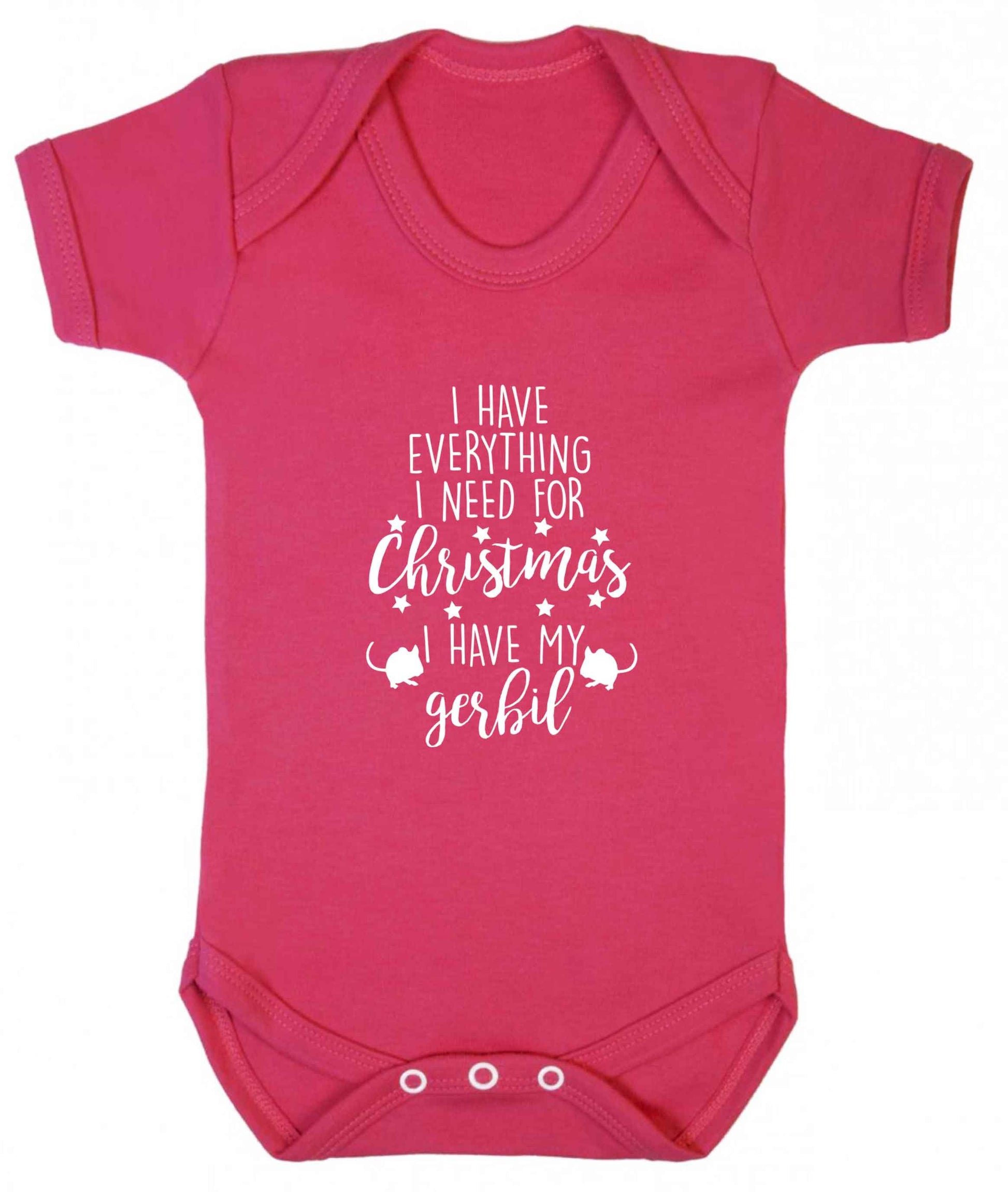 I have everything I need for Christmas I have my gerbil baby vest dark pink 18-24 months