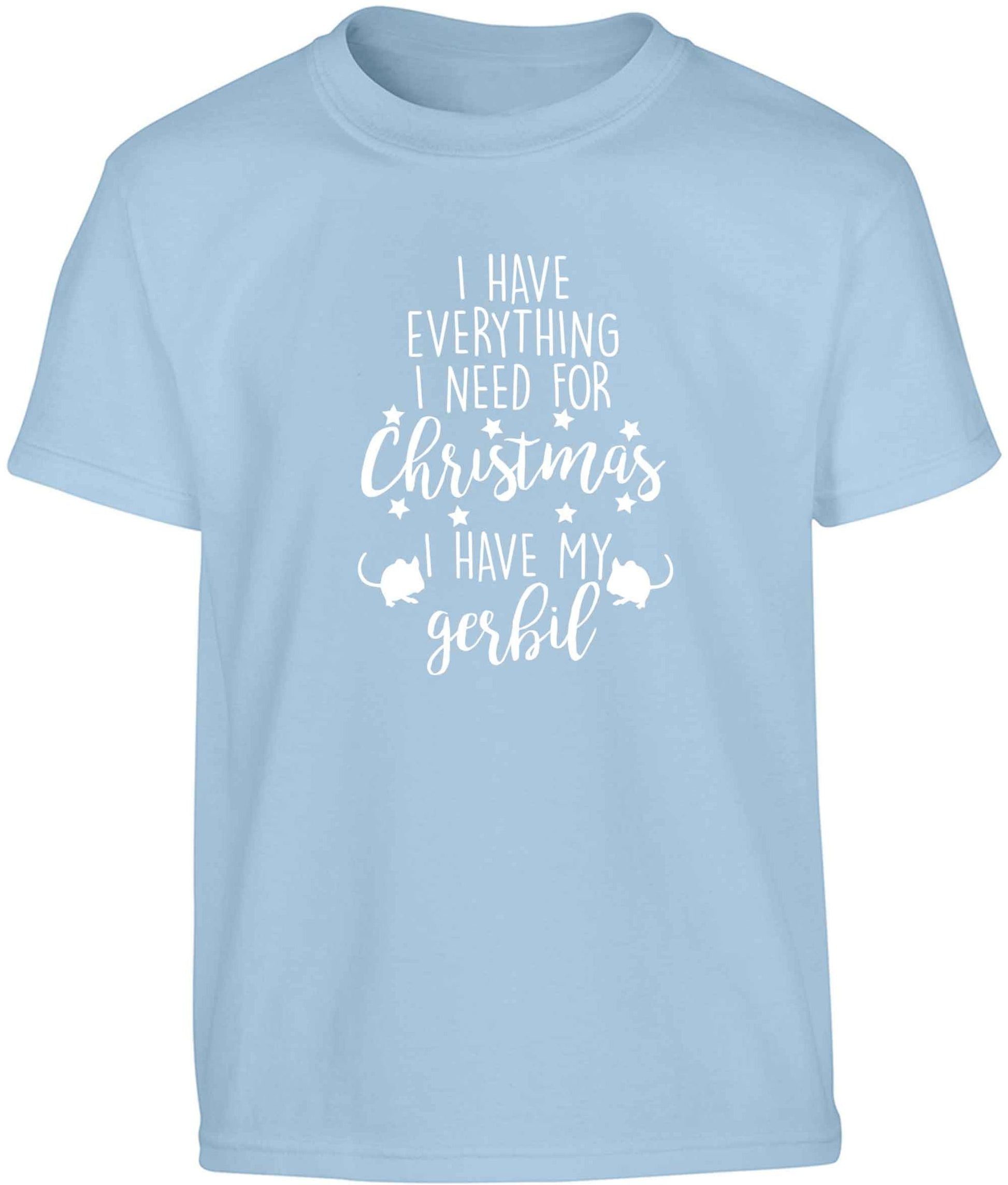 I have everything I need for Christmas I have my gerbil Children's light blue Tshirt 12-13 Years