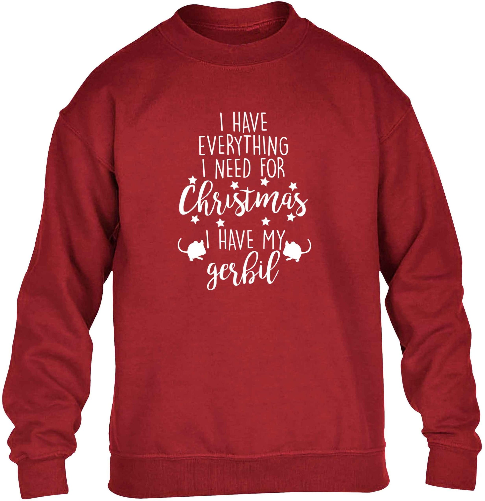I have everything I need for Christmas I have my gerbil children's grey sweater 12-13 Years