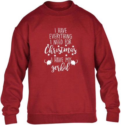 I have everything I need for Christmas I have my gerbil children's grey sweater 12-13 Years
