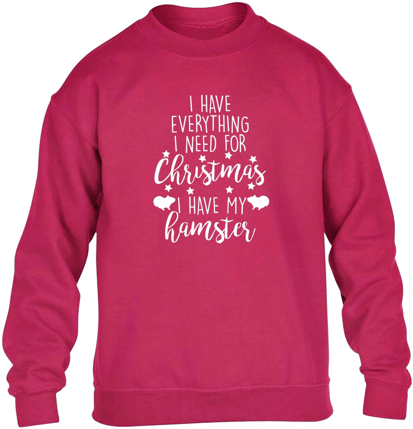 I have everything I need for Christmas I have my hamster children's pink sweater 12-13 Years