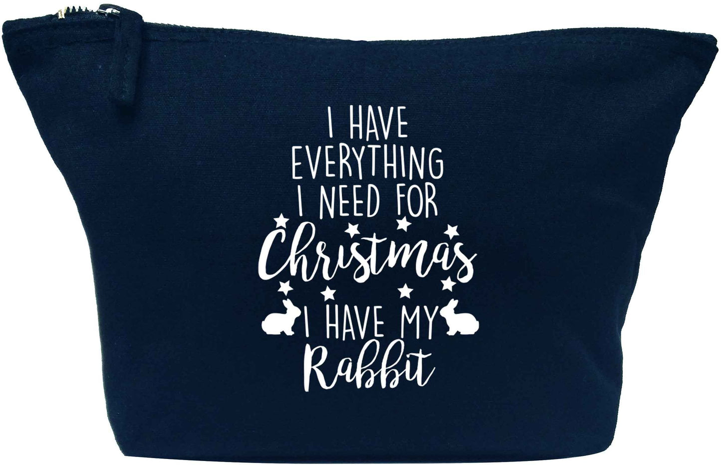 I have everything I need for Christmas I have my rabbit navy makeup bag