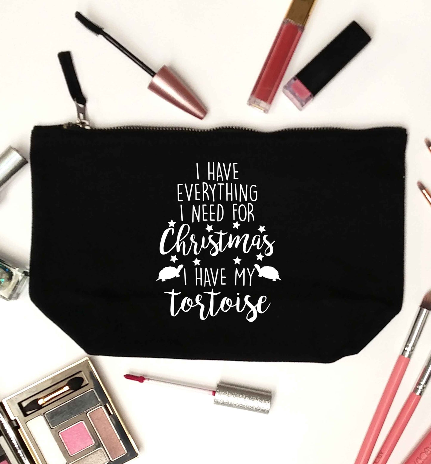 I have everything I need for Christmas I have my tortoise black makeup bag