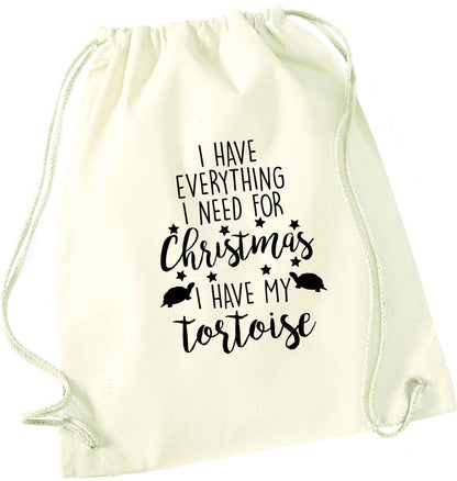 I have everything I need for Christmas I have my tortoise natural drawstring bag