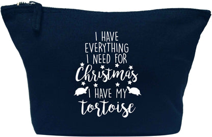 I have everything I need for Christmas I have my tortoise navy makeup bag