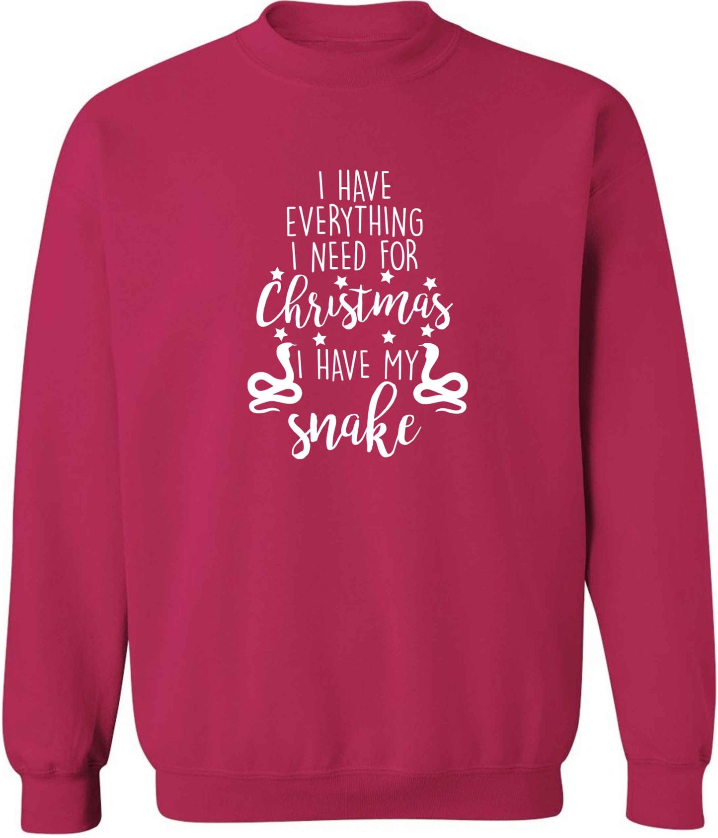 I have everything I need for Christmas I have my snake adult's unisex pink sweater 2XL