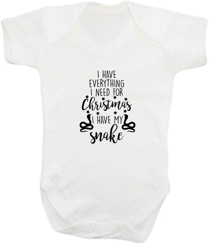 I have everything I need for Christmas I have my snake baby vest white 18-24 months