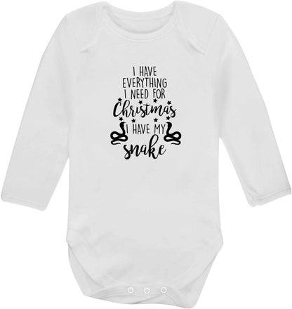 I have everything I need for Christmas I have my snake baby vest long sleeved white 6-12 months