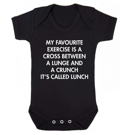 My favourite exercise is a cross between a lung and a crunch it's called lunch Baby Vest black 18-24 months