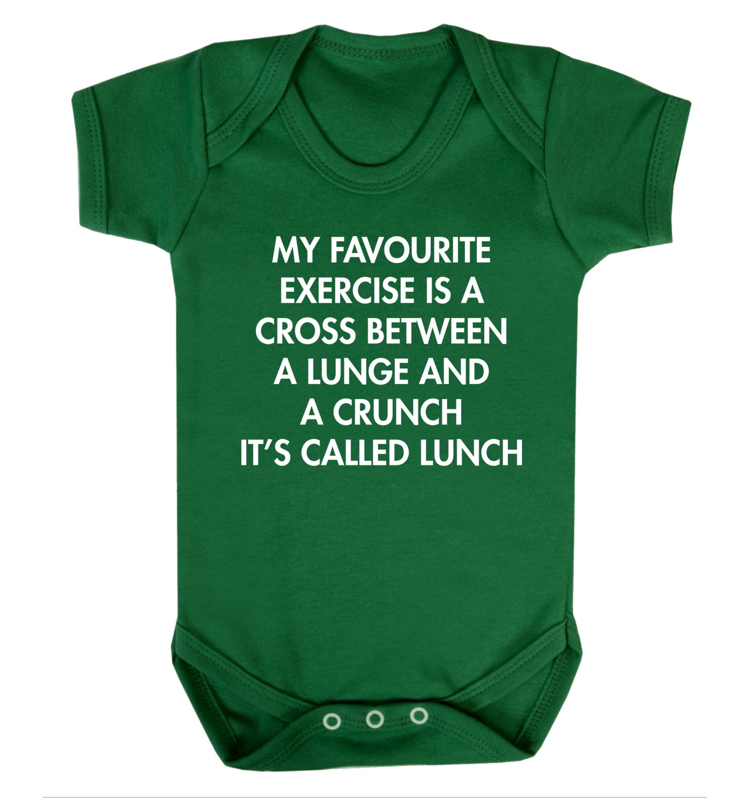 My favourite exercise is a cross between a lung and a crunch it's called lunch Baby Vest green 18-24 months