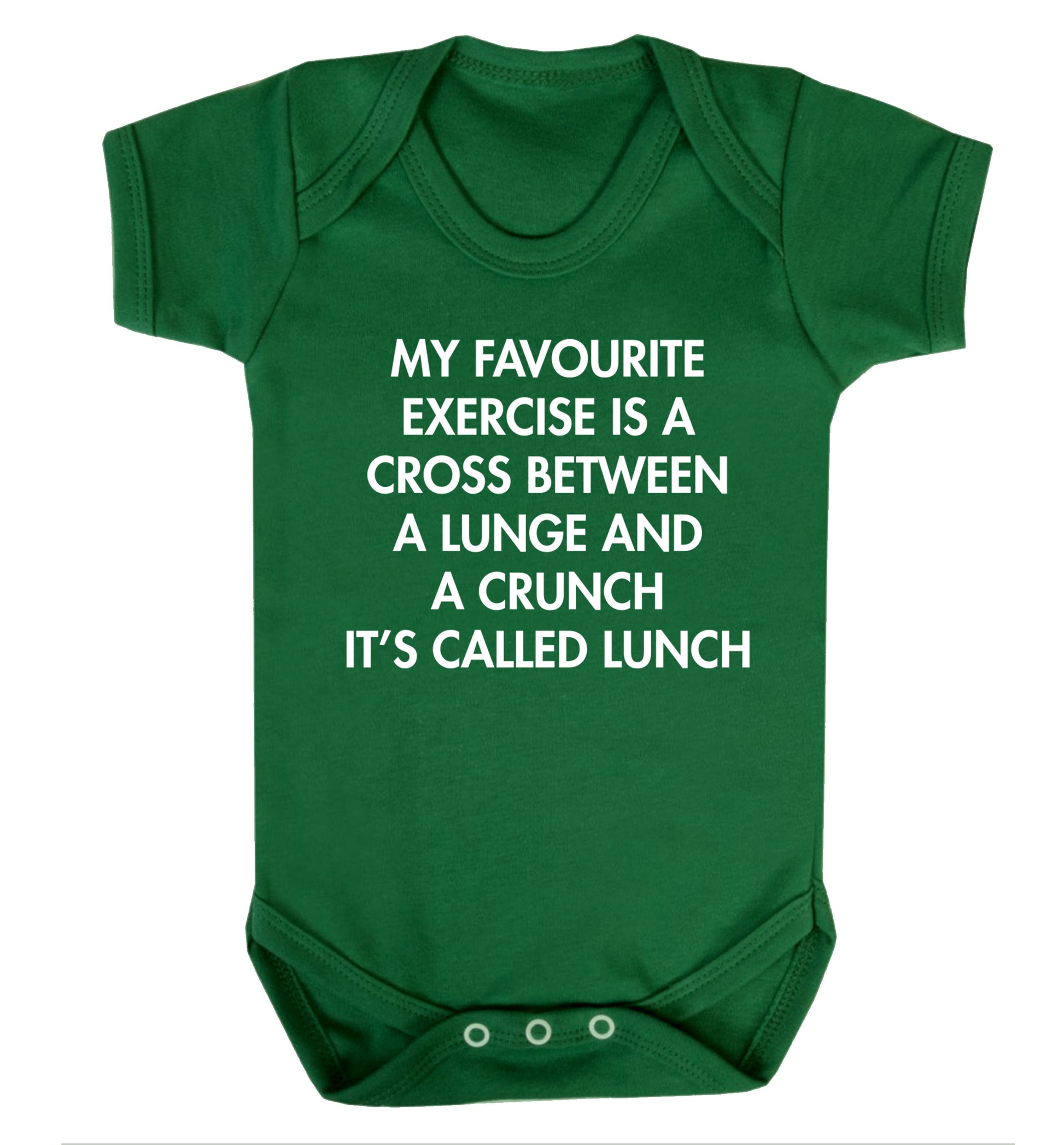 My favourite exercise is a cross between a lung and a crunch it's called lunch Baby Vest green 18-24 months