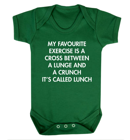 My favourite exercise is a cross between a lung and a crunch it's called lunch Baby Vest green 18-24 months