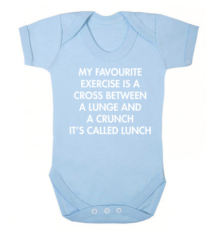 My favourite exercise is a cross between a lung and a crunch it's called lunch Baby Vest pale blue 18-24 months