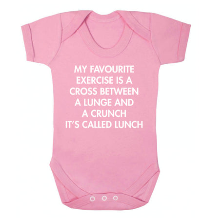 My favourite exercise is a cross between a lung and a crunch it's called lunch Baby Vest pale pink 18-24 months