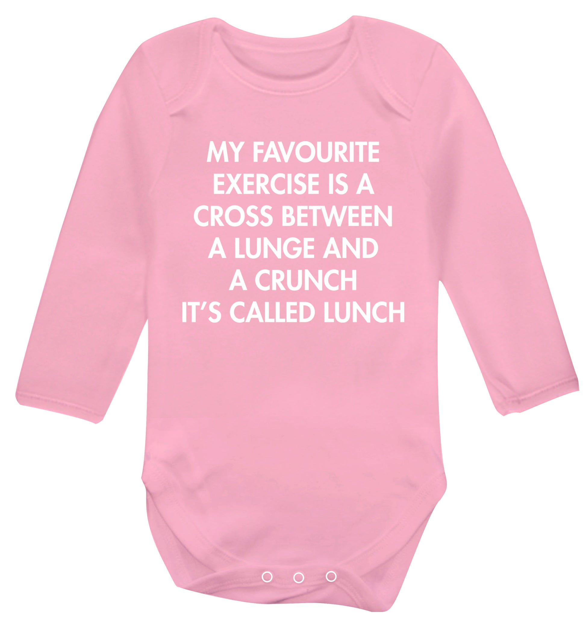 My favourite exercise is a cross between a lung and a crunch it's called lunch Baby Vest long sleeved pale pink 6-12 months