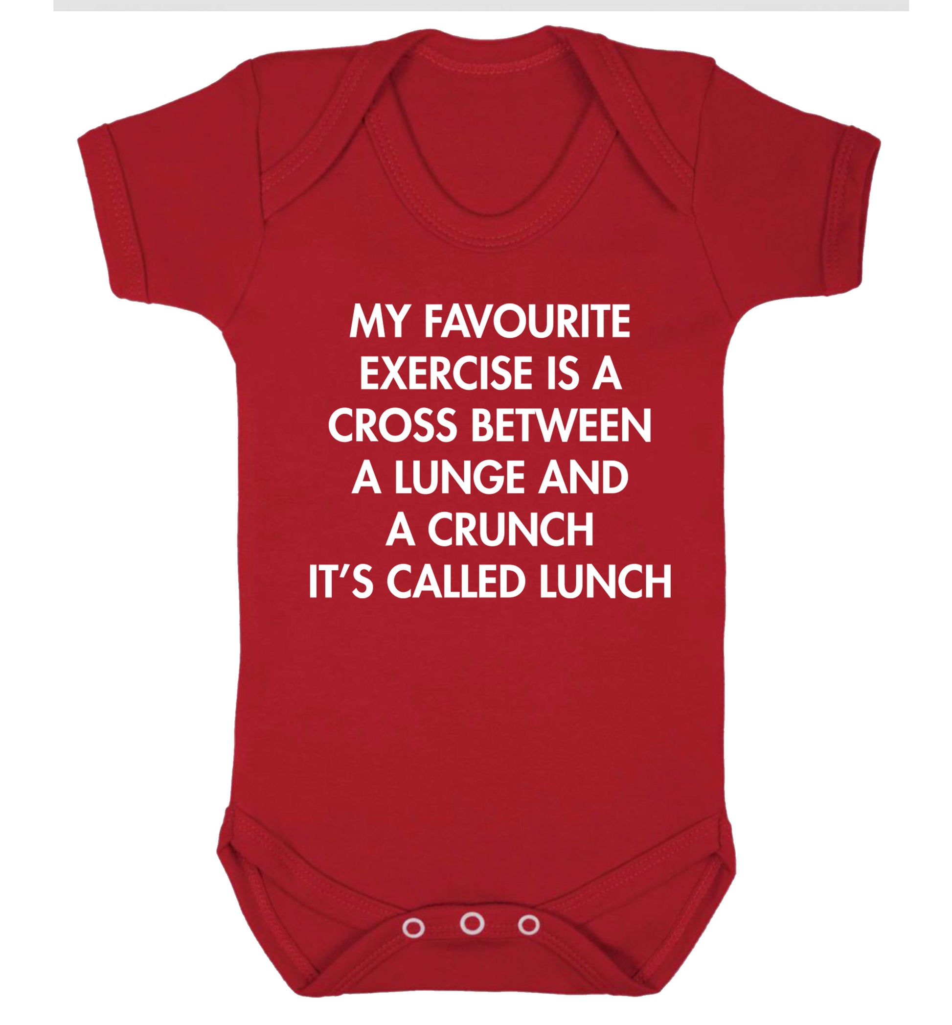 My favourite exercise is a cross between a lung and a crunch it's called lunch Baby Vest red 18-24 months
