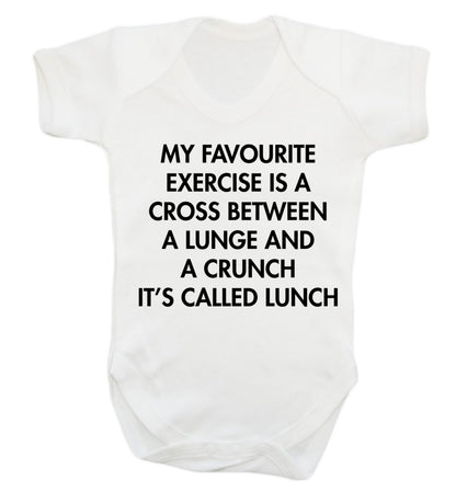 My favourite exercise is a cross between a lung and a crunch it's called lunch Baby Vest white 18-24 months