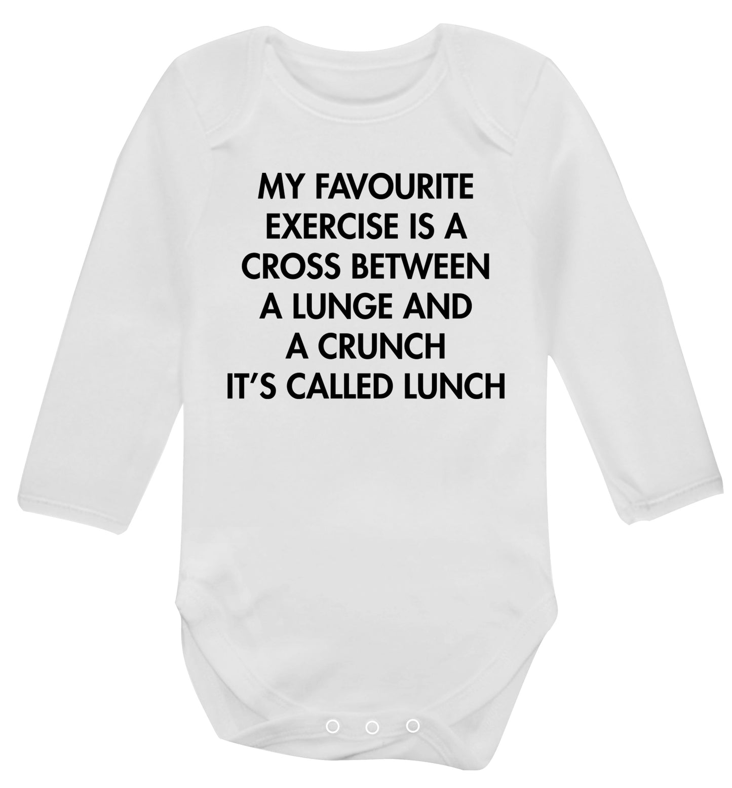 My favourite exercise is a cross between a lung and a crunch it's called lunch Baby Vest long sleeved white 6-12 months