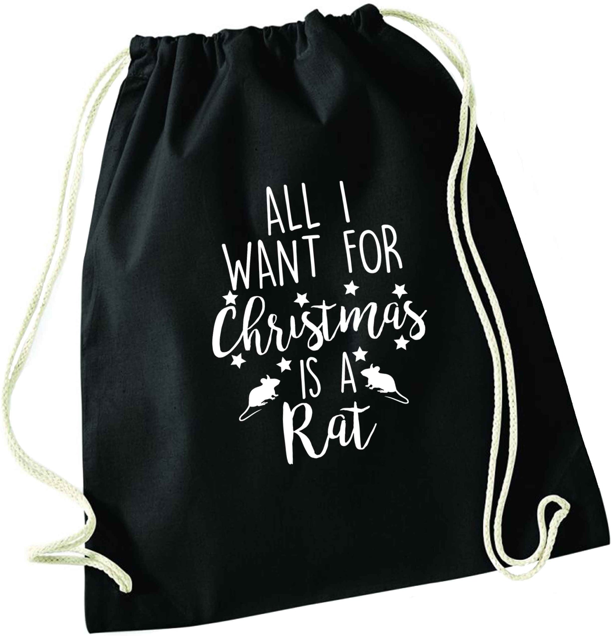 All I want for Christmas is a rat black drawstring bag