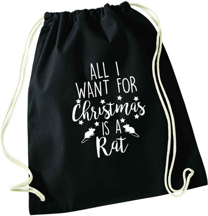All I want for Christmas is a rat black drawstring bag