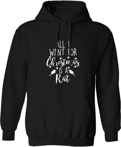All I want for Christmas is a rat adults unisex black hoodie 2XL