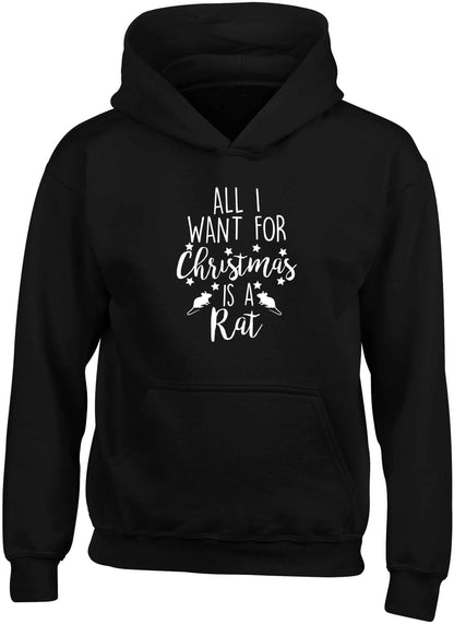 All I want for Christmas is a rat children's black hoodie 12-13 Years
