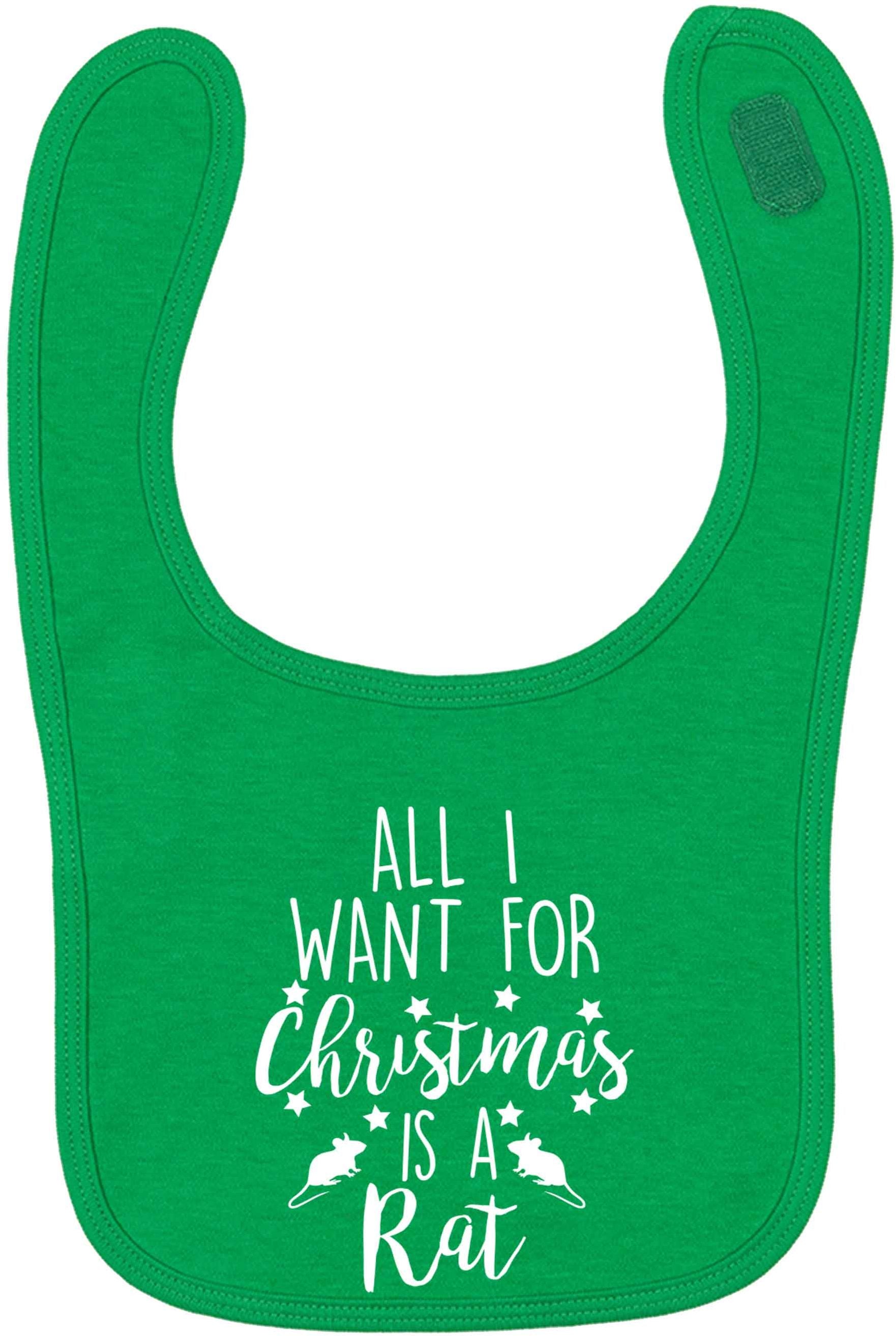 All I want for Christmas is a rat green baby bib