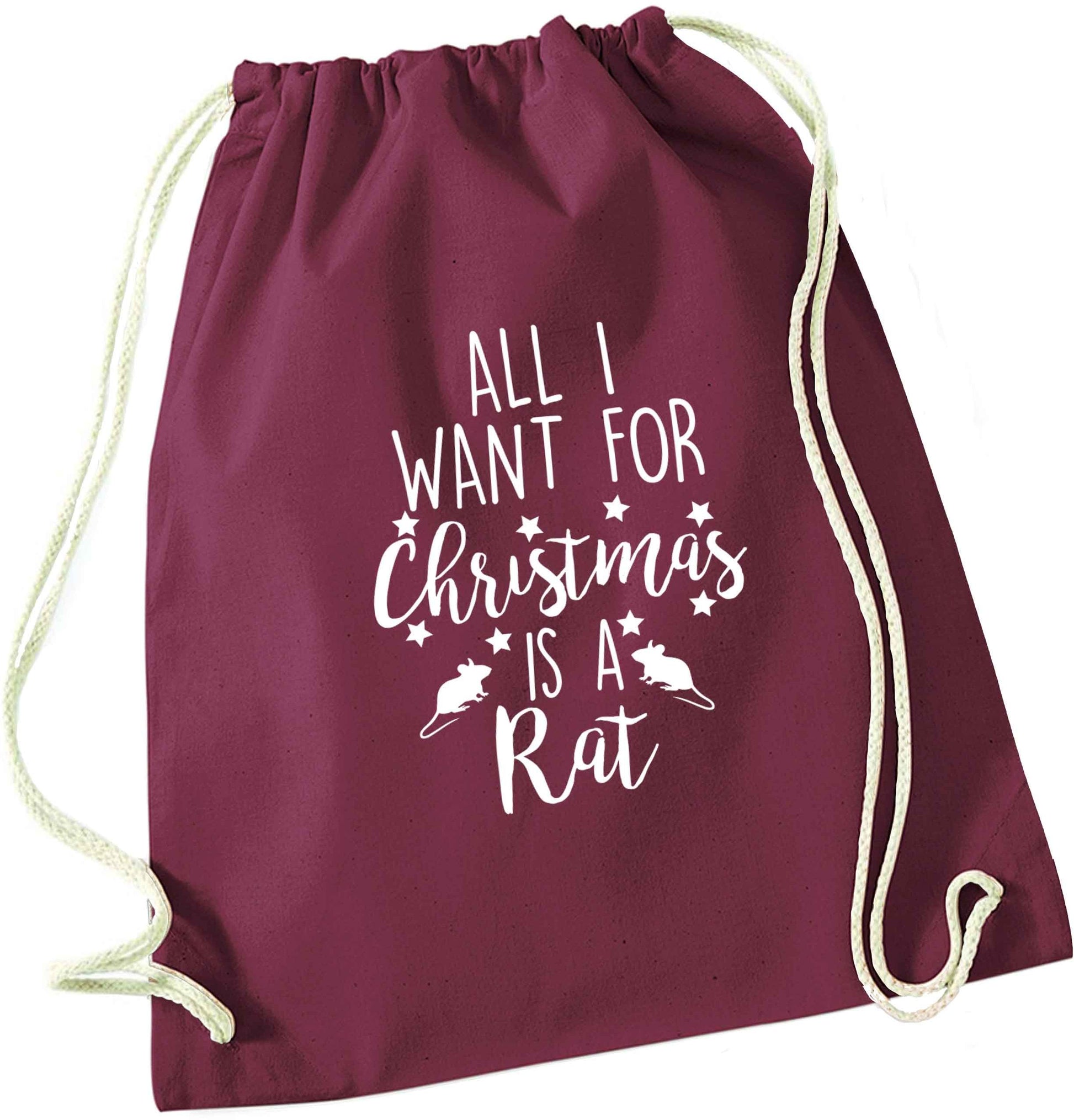All I want for Christmas is a rat maroon drawstring bag