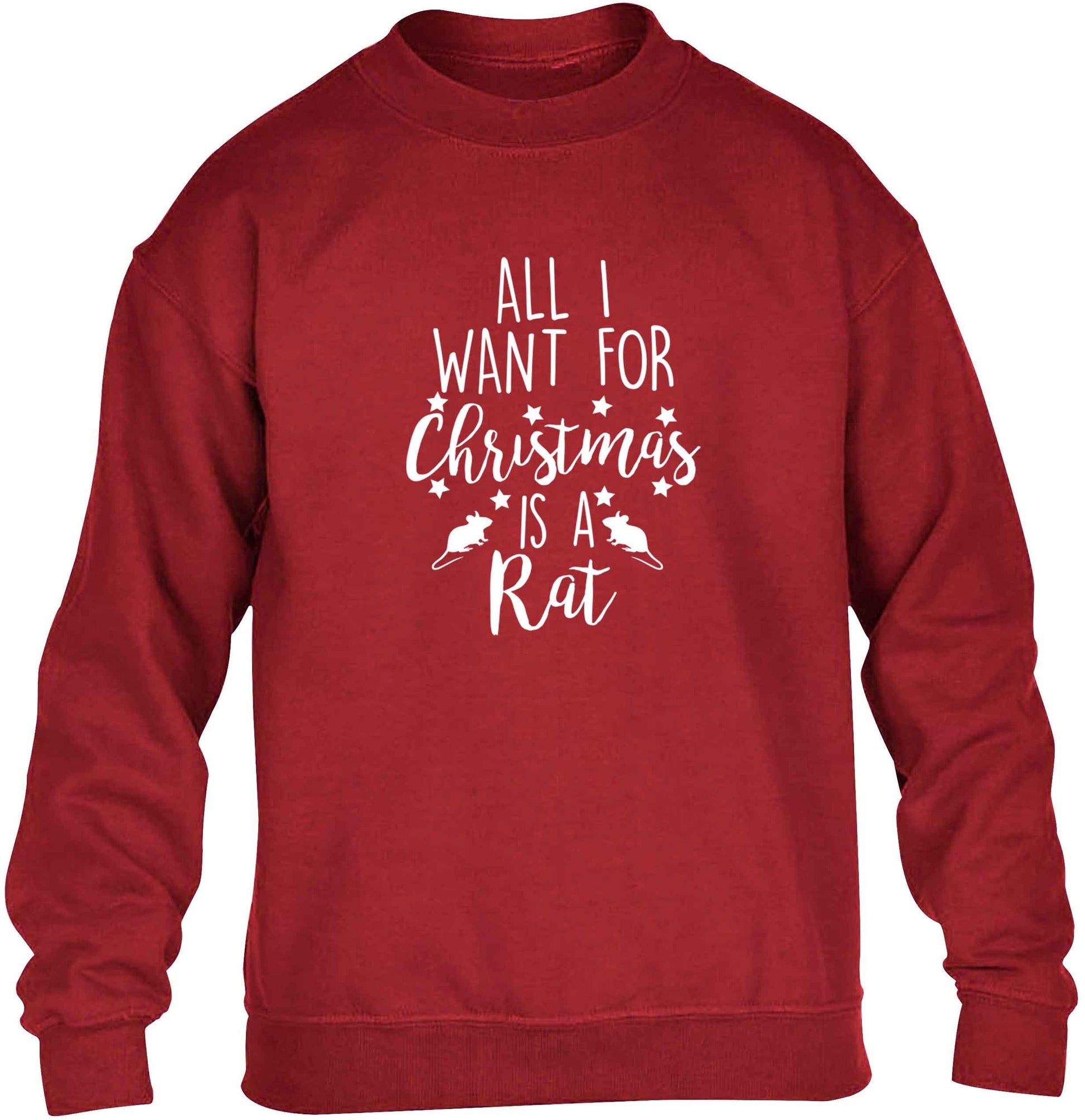 All I want for Christmas is a rat children's grey sweater 12-13 Years