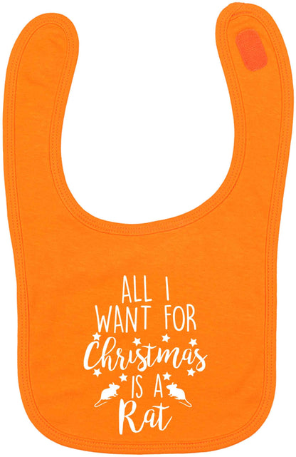 All I want for Christmas is a rat orange baby bib