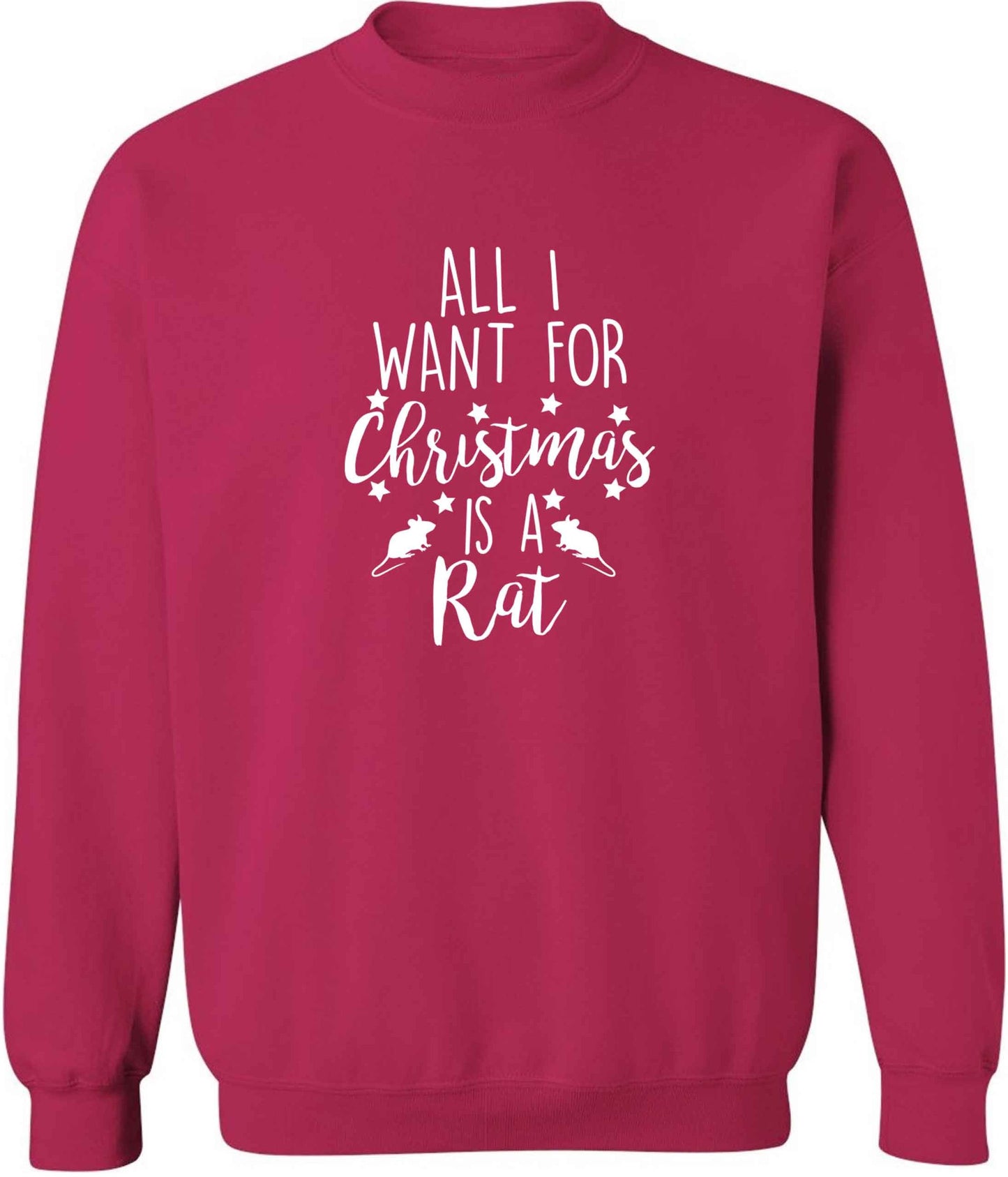 All I want for Christmas is a rat adult's unisex pink sweater 2XL