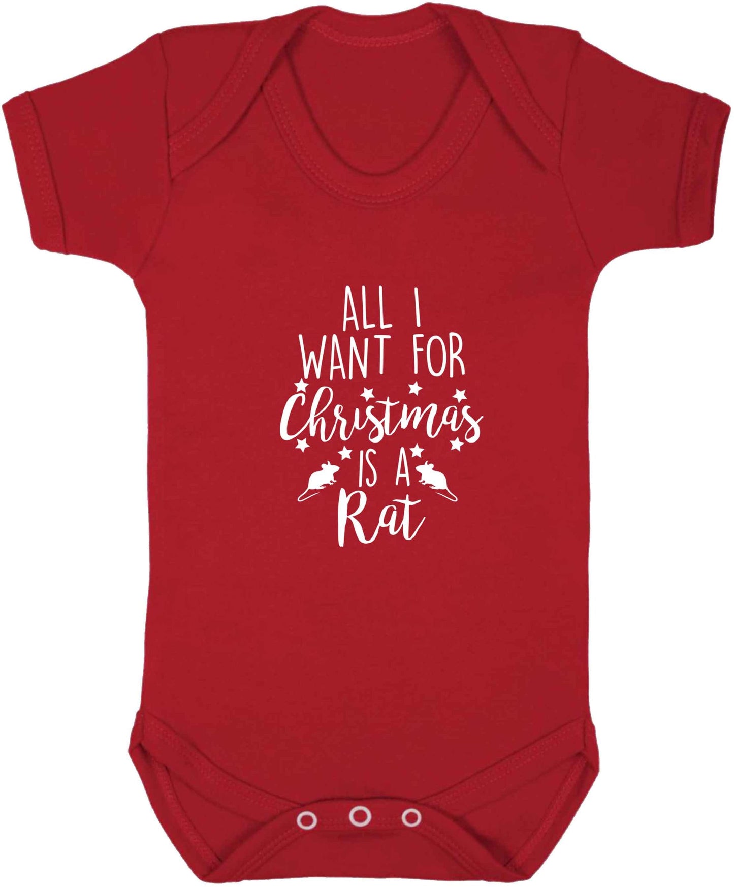 All I want for Christmas is a rat baby vest red 18-24 months