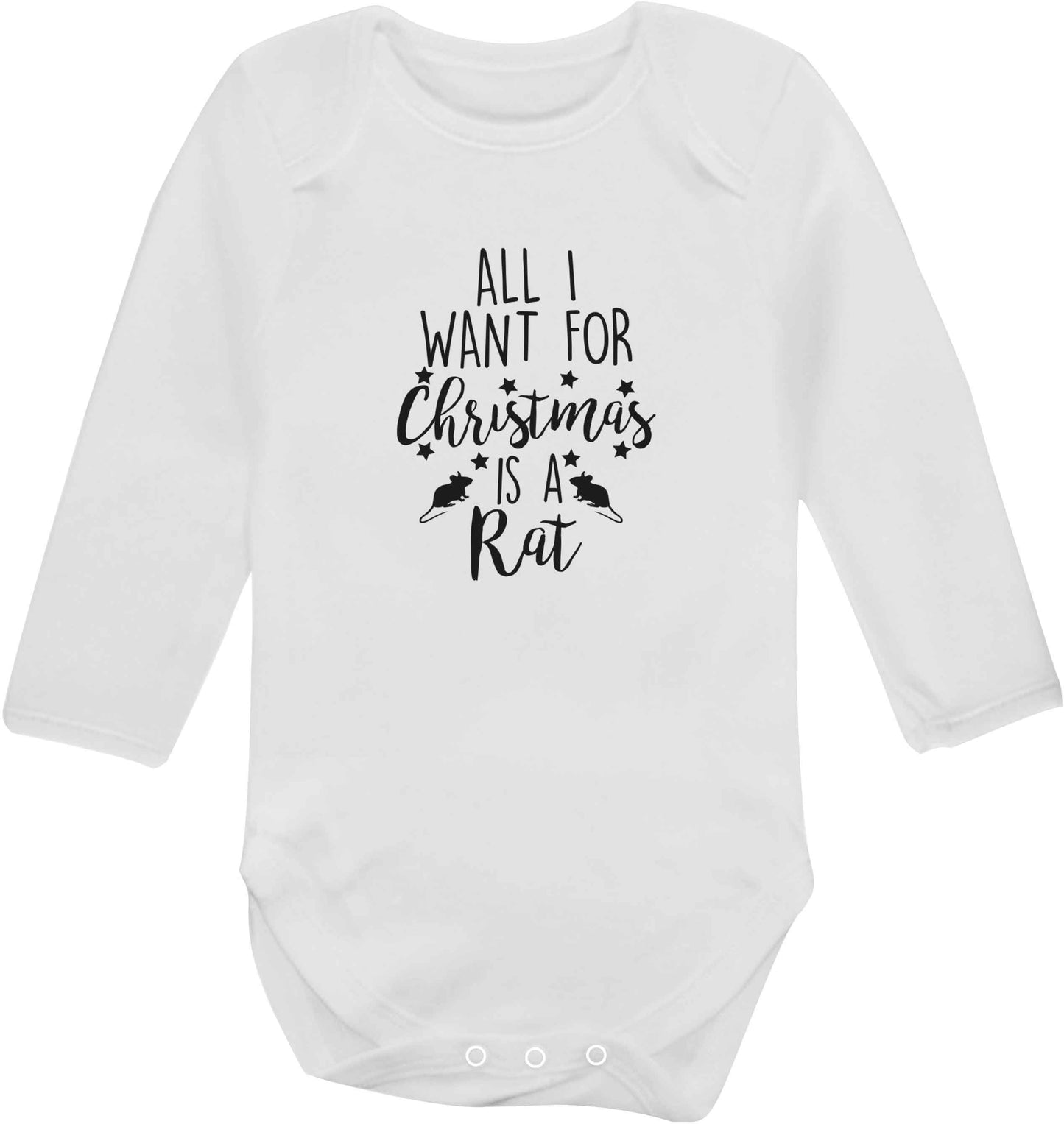 All I want for Christmas is a rat baby vest long sleeved white 6-12 months