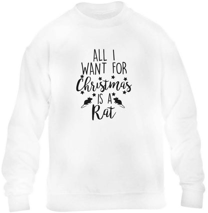 All I want for Christmas is a rat children's white sweater 12-13 Years