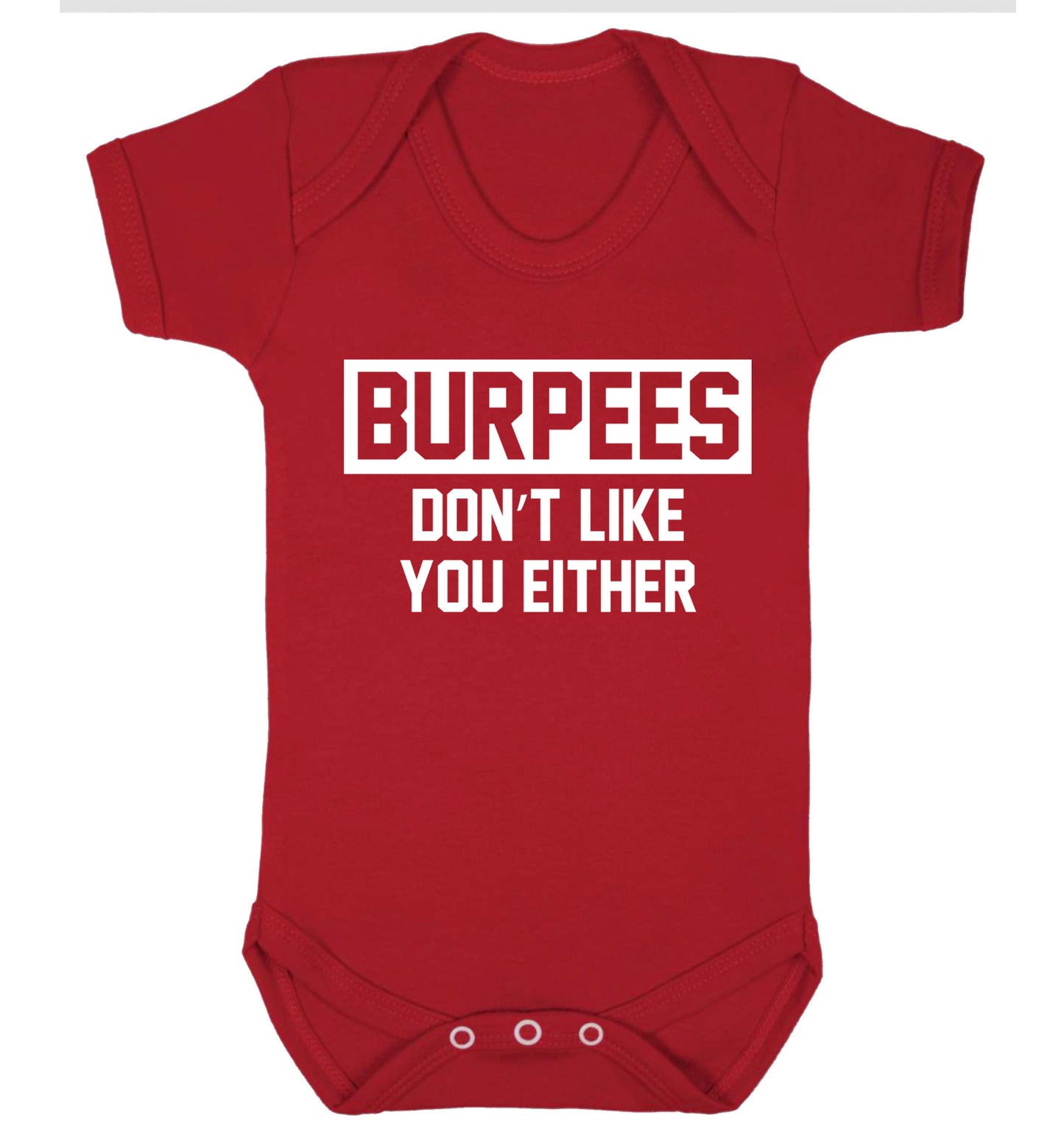 Burpees don't like you either Baby Vest red 18-24 months