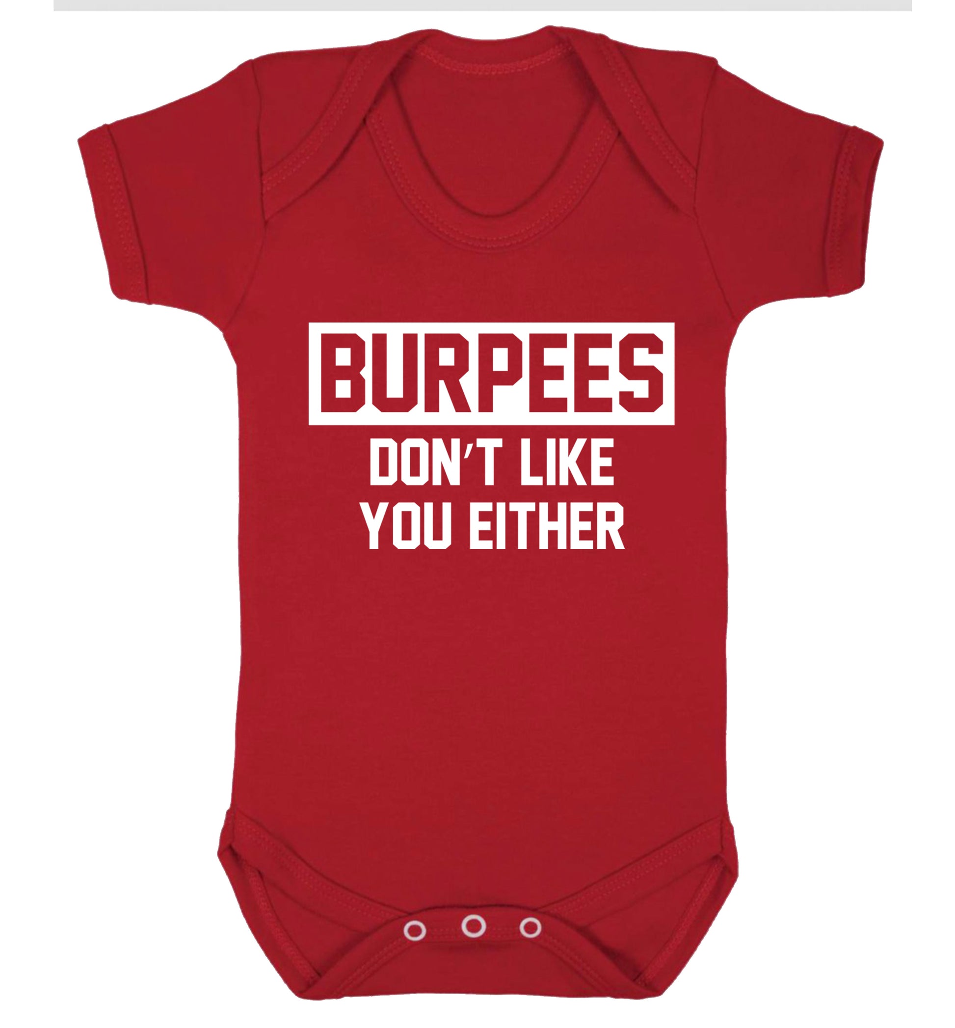 Burpees don't like you either Baby Vest red 18-24 months