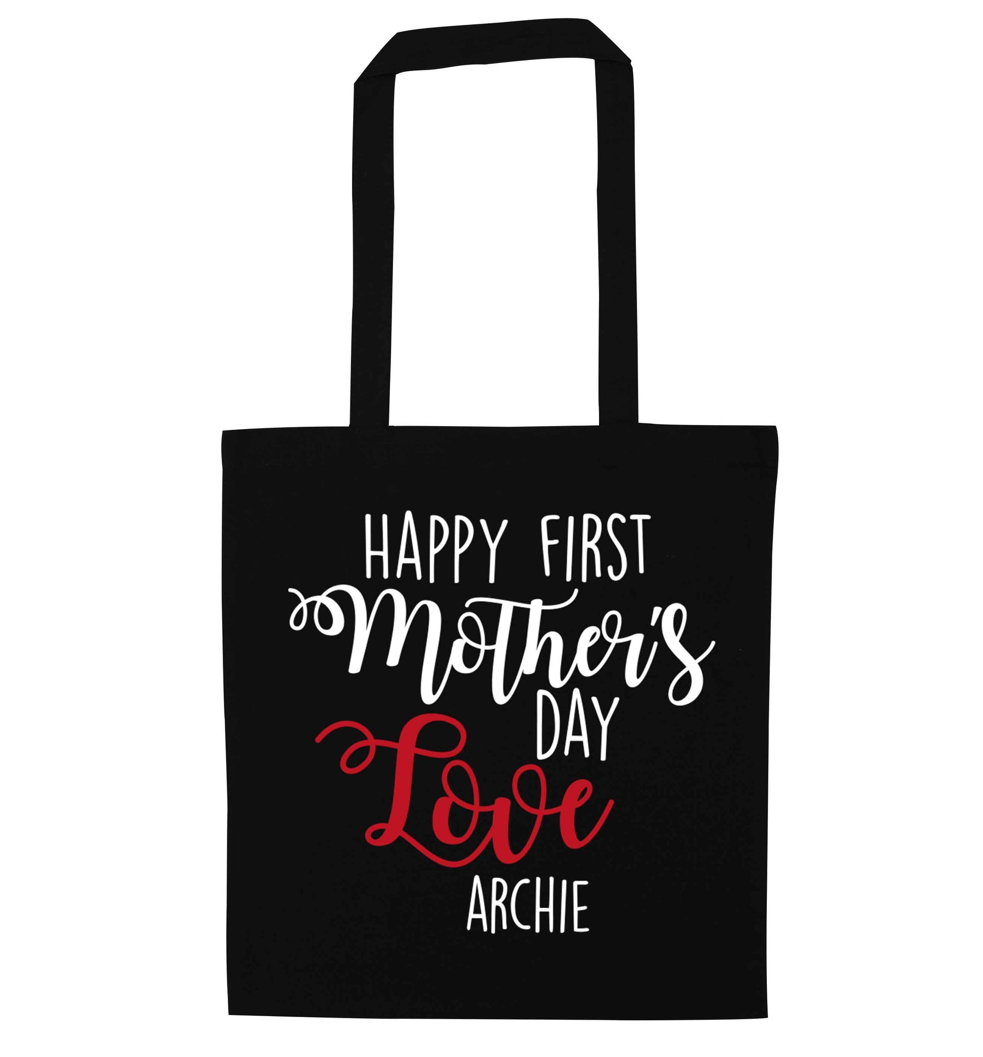 Mummy's first mother's day! black tote bag