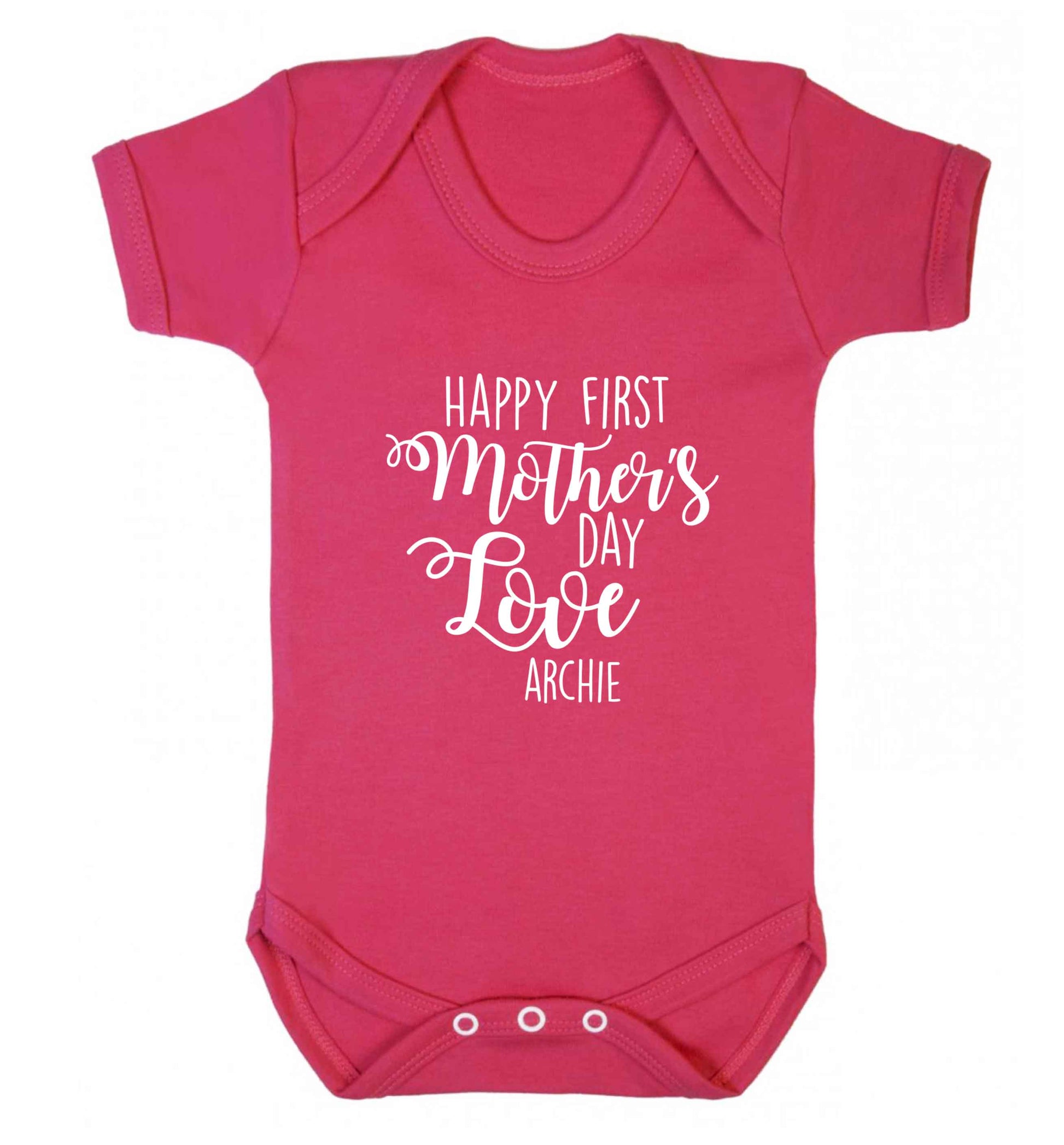 Mummy's first mother's day! baby vest dark pink 18-24 months