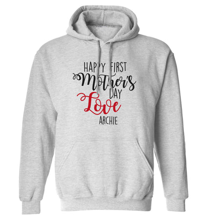 Mummy's first mother's day! adults unisex grey hoodie 2XL