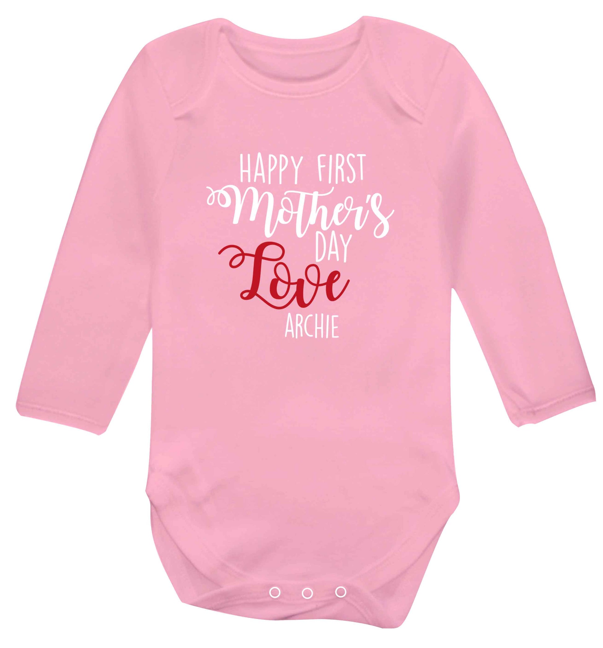 Mummy's first mother's day! baby vest long sleeved pale pink 6-12 months