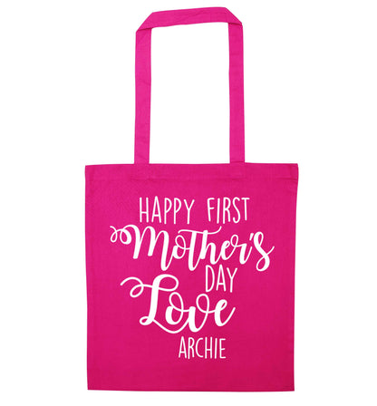 Mummy's first mother's day! pink tote bag