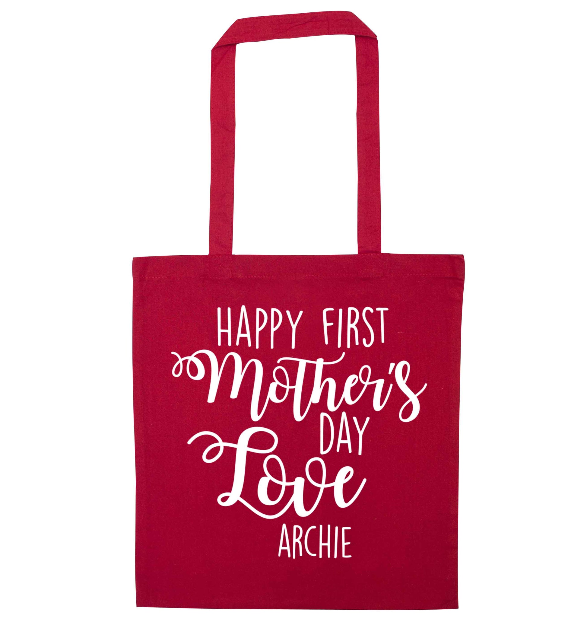 Mummy's first mother's day! red tote bag