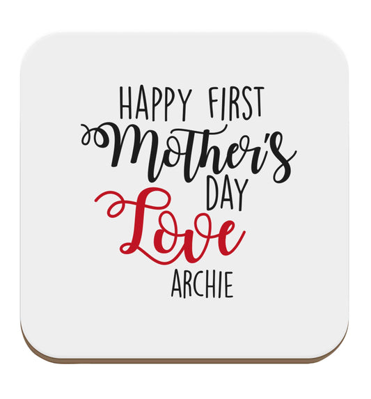 Personalised happy first mother's day love set of four coasters
